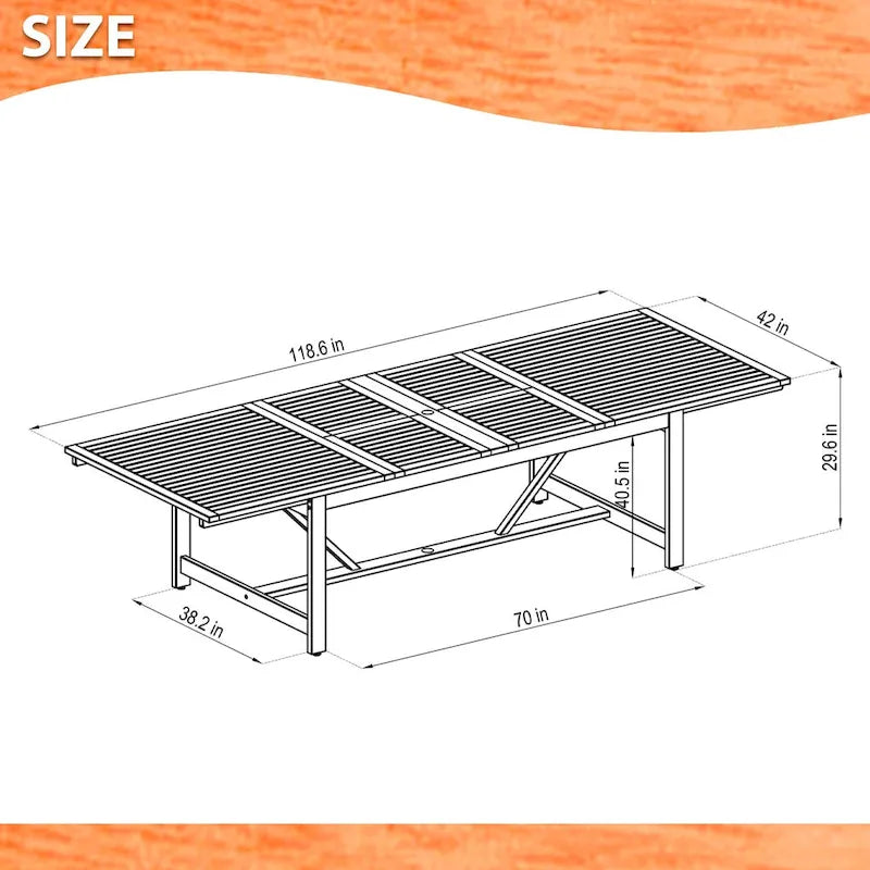 Amazonia Bonita 11 piece Extendable Rectangular Patio Dining Set