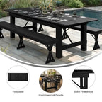 8' x 40 Rectangular Antique Rustic Solid Pine Folding Farm Table - 96D x 40W x 30H