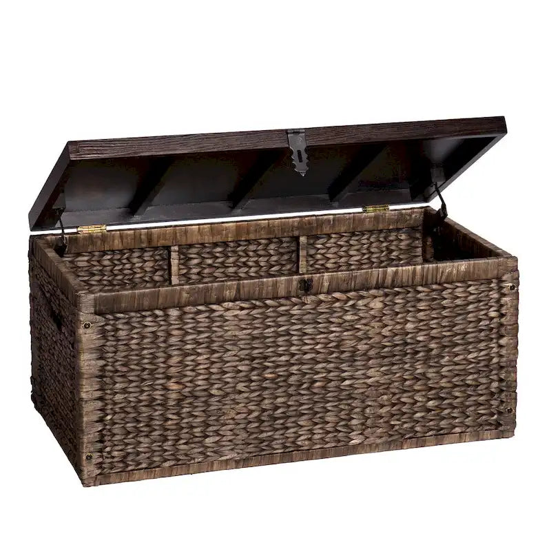 SEI Furniture Keene Espresso Woven Hyacinth Trunk Coffee Table