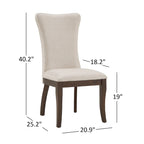 Willa Dark Cherry Wood and Beige Fabric Extendable Rectangular Dining Set by iNSPIRE Q Classic