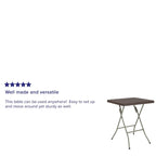 1.95-Foot Square Rattan Plastic Folding Table - Outdoor Event Table