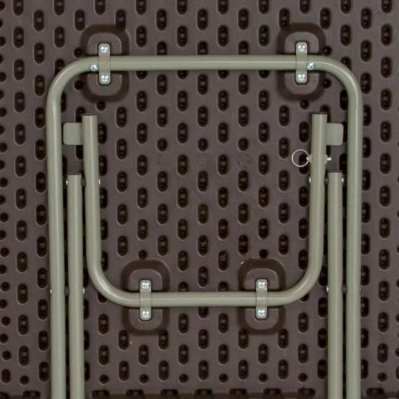 1.95-Foot Square Rattan Plastic Folding Table - Outdoor Event Table