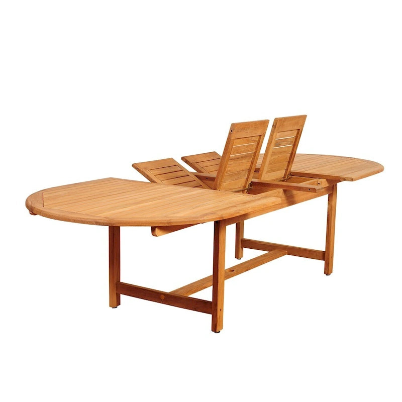 13pc Outdoor Patio Teak Extendible Dining Set - 13 Piece