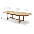 13pc Outdoor Patio Teak Extendible Dining Set - 13 Piece