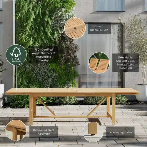 Set da pranzo da esterno Amazonia Resser in legno certificato FSC al 100%
