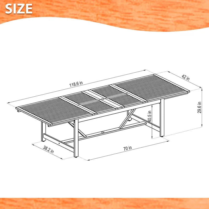 Amazonia 100% FSC Certified Wood Resser Outdoor Patio Dining Set