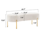 Ottoman Bench,upholstered bed bench Entryway Bench with Golden Metal Legs for Living Room - 45.7*15.4