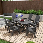 Polytrends Altura 7-Piece Poly Eco-Friendly All Weather Outdoor Dining Set with Armchairs