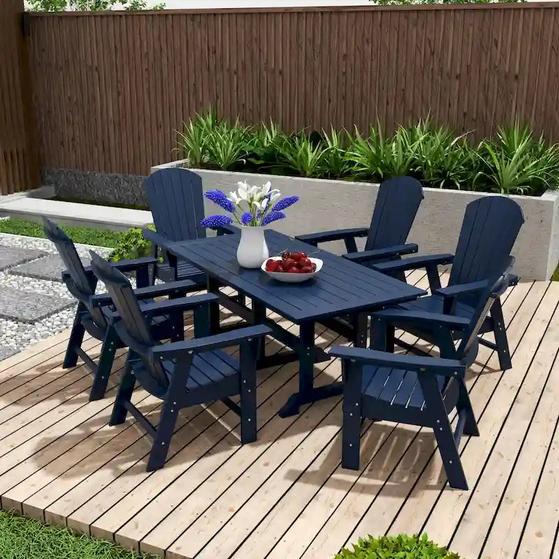 Set da pranzo Polytrends Altura da 7 pezzi ecologico per tutte le stagioni da esterno con poltrone