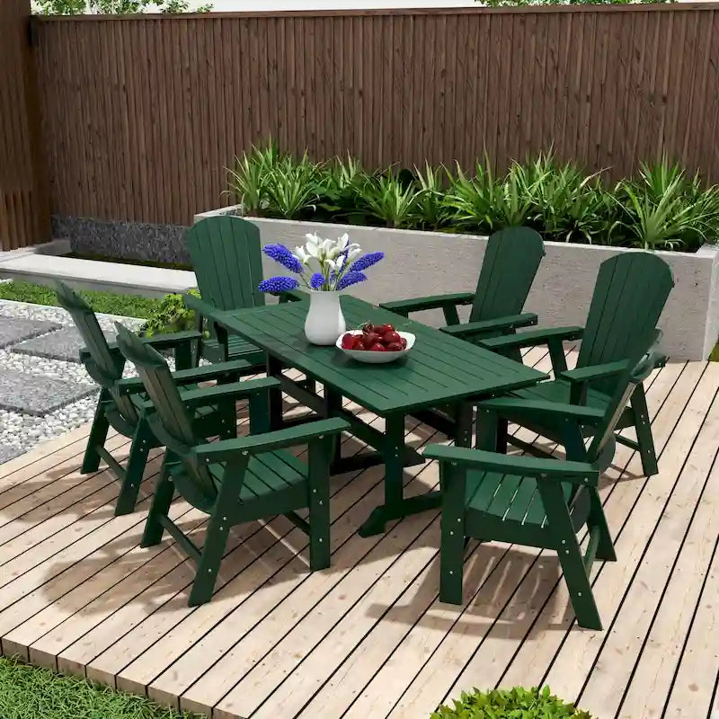 Set da pranzo Polytrends Altura da 7 pezzi ecologico per tutte le stagioni da esterno con poltrone