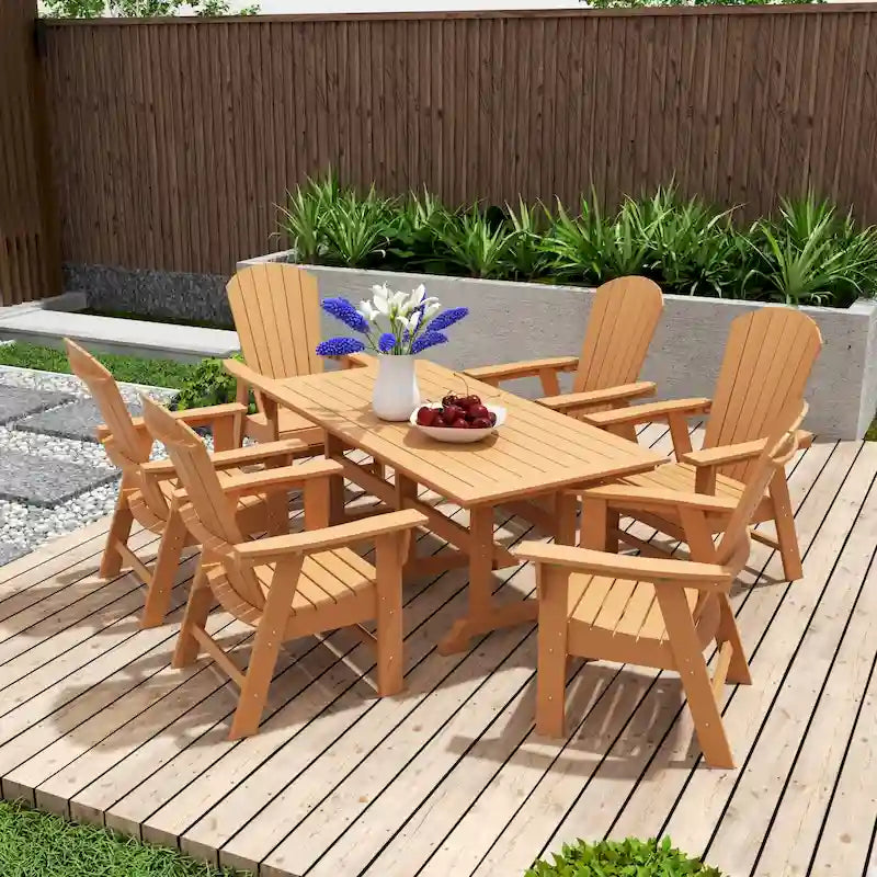 Set da pranzo Polytrends Altura da 7 pezzi ecologico per tutte le stagioni da esterno con poltrone