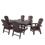 Polytrends Altura 7-Piece Poly Eco-Friendly All Weather Outdoor Dining Set with Armchairs