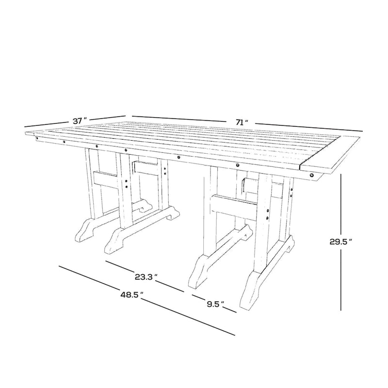 Polytrends Altura 7-Piece Poly Eco-Friendly All Weather Outdoor Dining Set with Armchairs