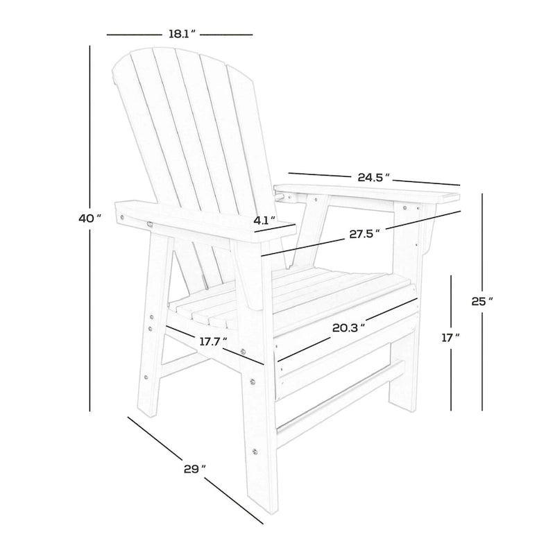 Polytrends Altura 7-Piece Poly Eco-Friendly All Weather Outdoor Dining Set with Armchairs