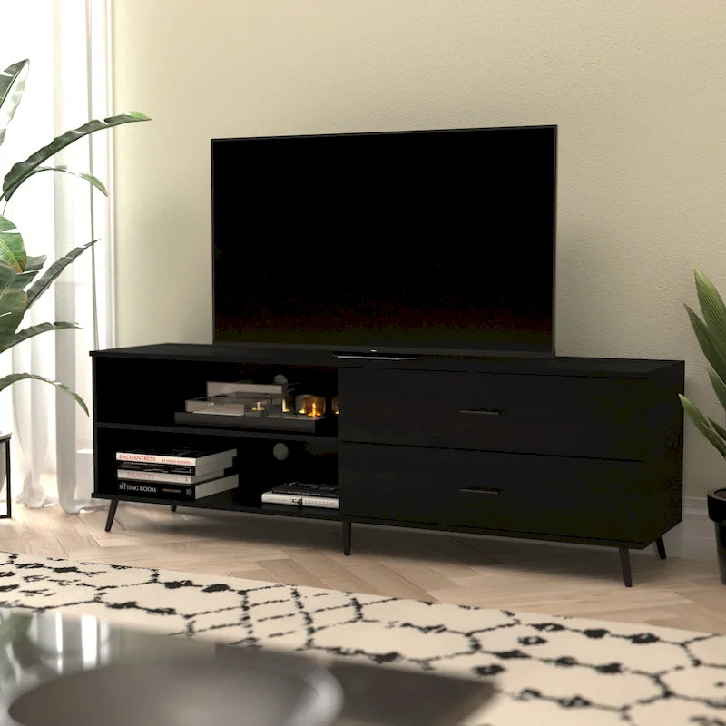 TV Stand for up to 60 TV's with Adjustable Shelf and Storage Drawers