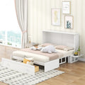 Merax Queen Mobile Murphy Bed with Drawer, Little Shelves on Each Side