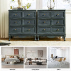 Pallantium Farmhouse 30Tall Distressed 3-Drawer Nightstand With Solid Wood Legs and Adjustable Feet Set Of 2 by HULALA HOME
