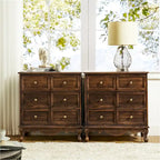 Pallantium Farmhouse 30Tall Distressed 3-Drawer Nightstand With Solid Wood Legs and Adjustable Feet Set Of 2 by HULALA HOME