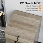 2-Drawer Rolling Wood File Cabinet with Lock