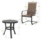 Outdoor Textilene Dining Set with 1.57 Umbrella Hole