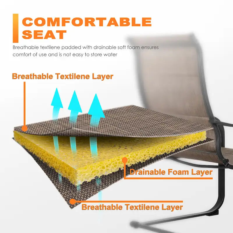 Outdoor Textilene Dining Set with 1.57 Umbrella Hole