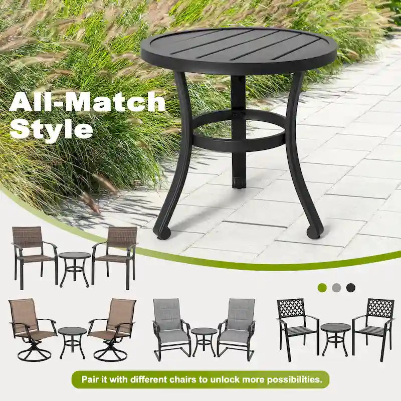 Outdoor Textilene Dining Set with 1.57 Umbrella Hole
