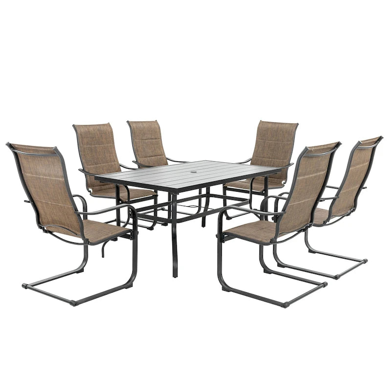 Outdoor Textilene Dining Set with 1.57 Umbrella Hole