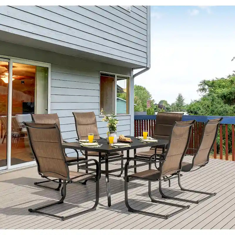 Outdoor Textilene Dining Set with 1.57 Umbrella Hole