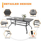 Outdoor Textilene Dining Set with 1.57 Umbrella Hole