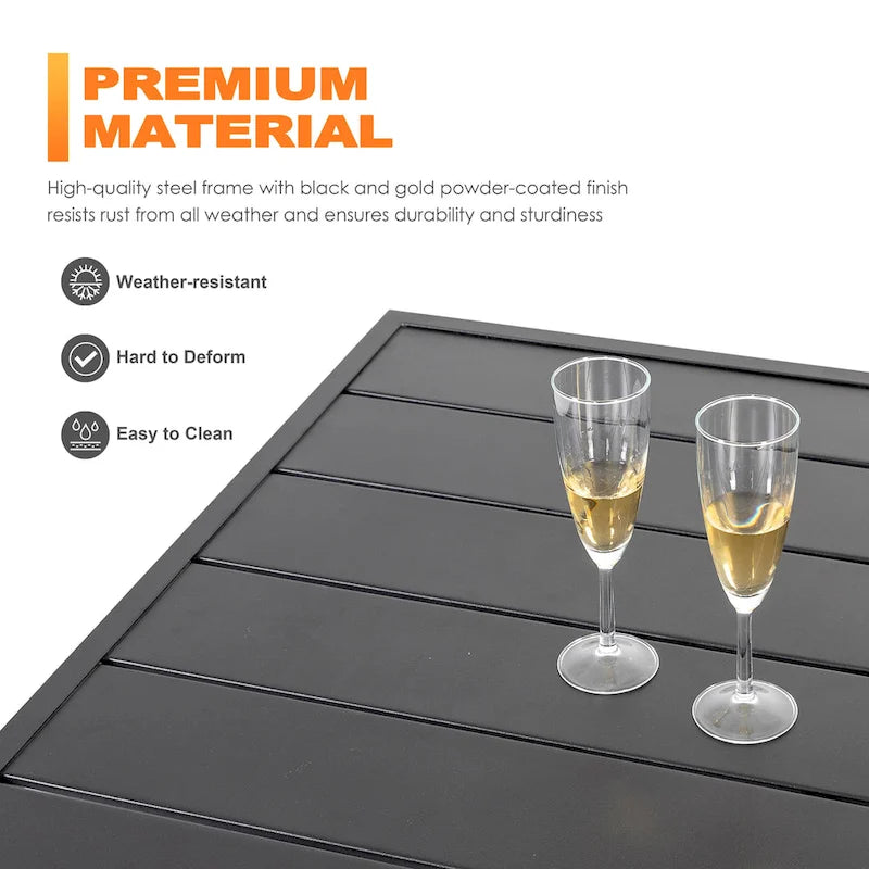 Outdoor Textilene Dining Set with 1.57 Umbrella Hole
