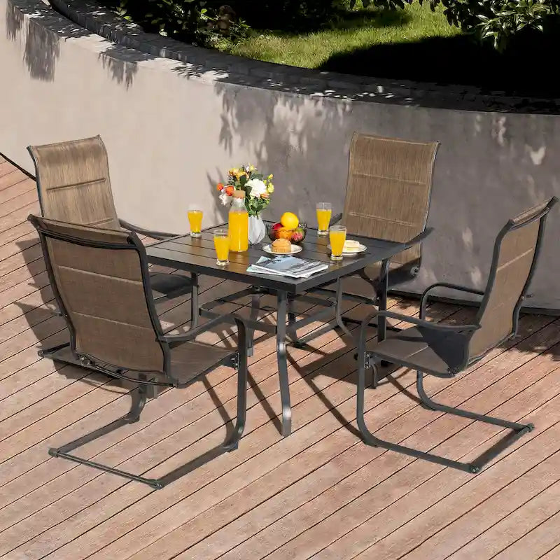 Outdoor Textilene Dining Set with 1.57 Umbrella Hole