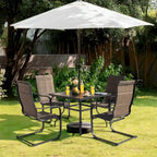 Outdoor Textilene Dining Set with 1.57 Umbrella Hole
