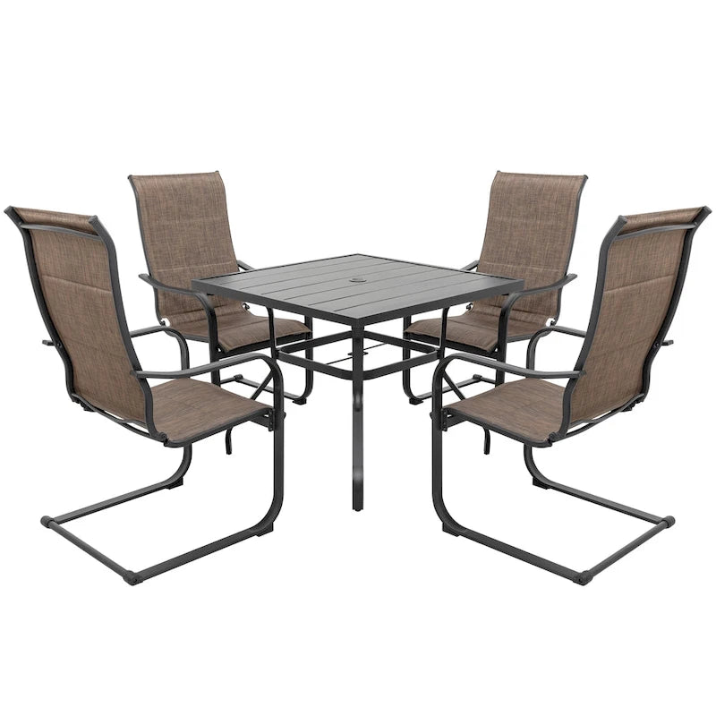 Outdoor Textilene Dining Set with 1.57 Umbrella Hole
