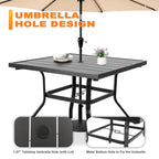 Outdoor Textilene Dining Set with 1.57 Umbrella Hole