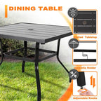 Outdoor Textilene Dining Set with 1.57 Umbrella Hole