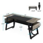 Office Executive Desk with Storage Shelf, Business Workstation, Writing Desk for the boss room