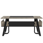 Office Executive Desk with Storage Shelf, Business Workstation, Writing Desk for the boss room