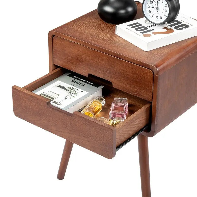 Mid-Century Solid Wood Nightstands For Bedroom