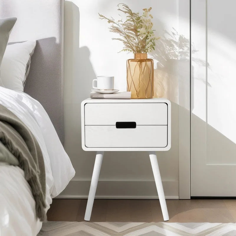 Mid-Century Solid Wood Nightstands For Bedroom
