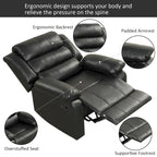 Breathable PU Leather Manual Recliner Chair with Overstuffed Arm and Back