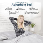 Base letto regolabile Renanim Zero Gravity con materasso in memory foam da 12 pollici, doppio massaggio, USB, luce sotto il letto, telecomando, controllo tramite app