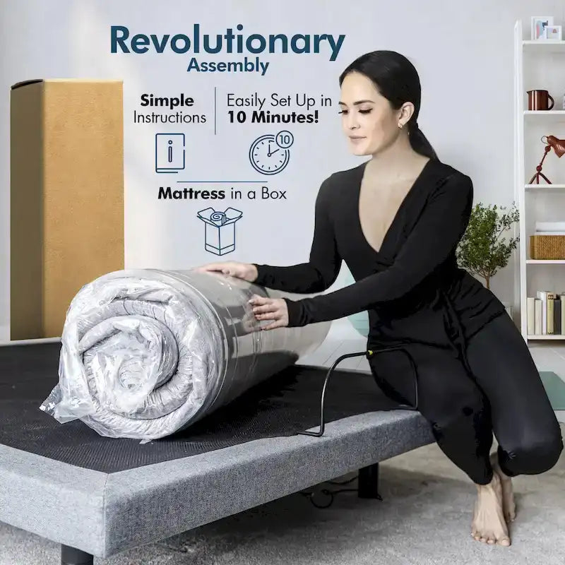 Base letto regolabile Renanim Zero Gravity con materasso in memory foam da 12 pollici, doppio massaggio, USB, luce sotto il letto, telecomando, controllo tramite app