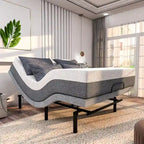Base letto regolabile Renanim Zero Gravity con materasso in memory foam da 12 pollici, doppio massaggio, USB, luce sotto il letto, telecomando, controllo tramite app