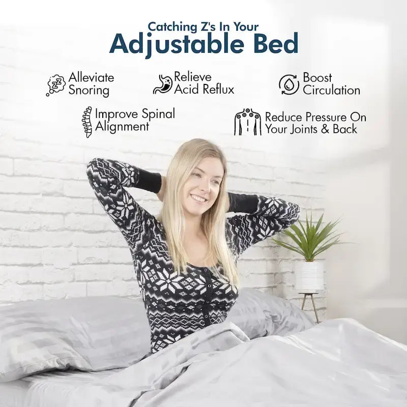 Base letto regolabile Renanim Zero Gravity con materasso in memory foam da 12 pollici, doppio massaggio, USB, luce sotto il letto, telecomando, controllo tramite app