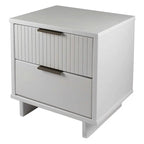 Manhattan Comfort Granville Mid Century Solid Wood 2 Drawer Nightstand Set of 2