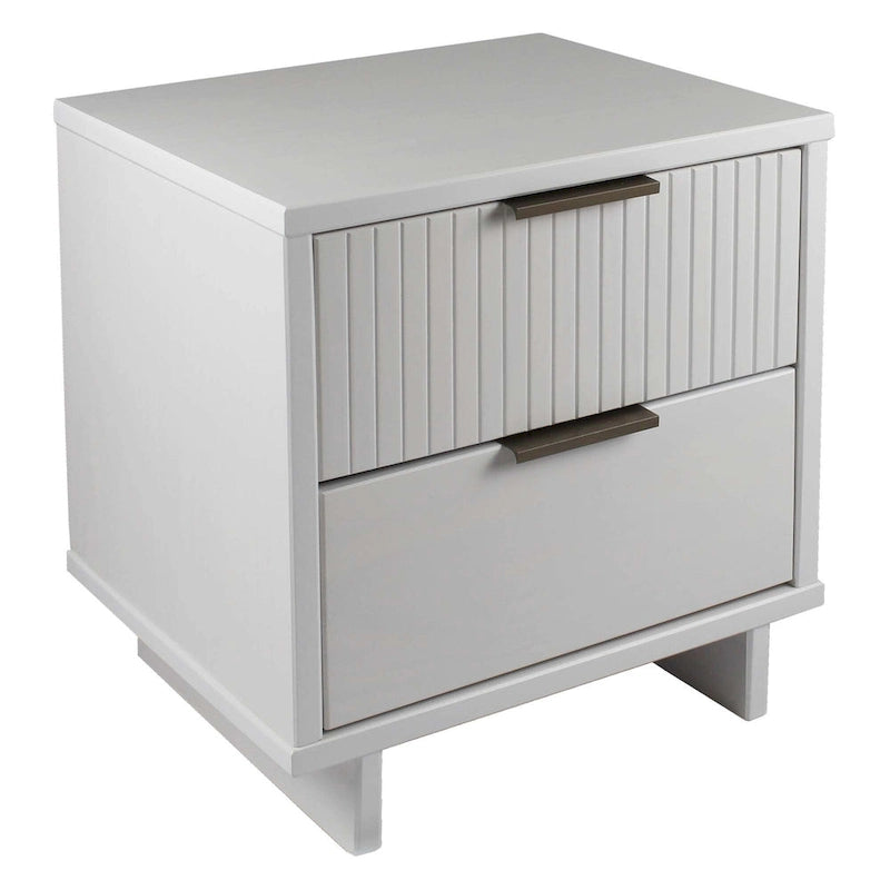 Manhattan Comfort Granville Mid Century Solid Wood 2 Drawer Nightstand Set of 2