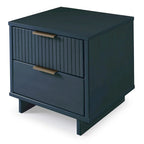 Manhattan Comfort Granville Mid Century Solid Wood 2 Drawer Nightstand Set of 2