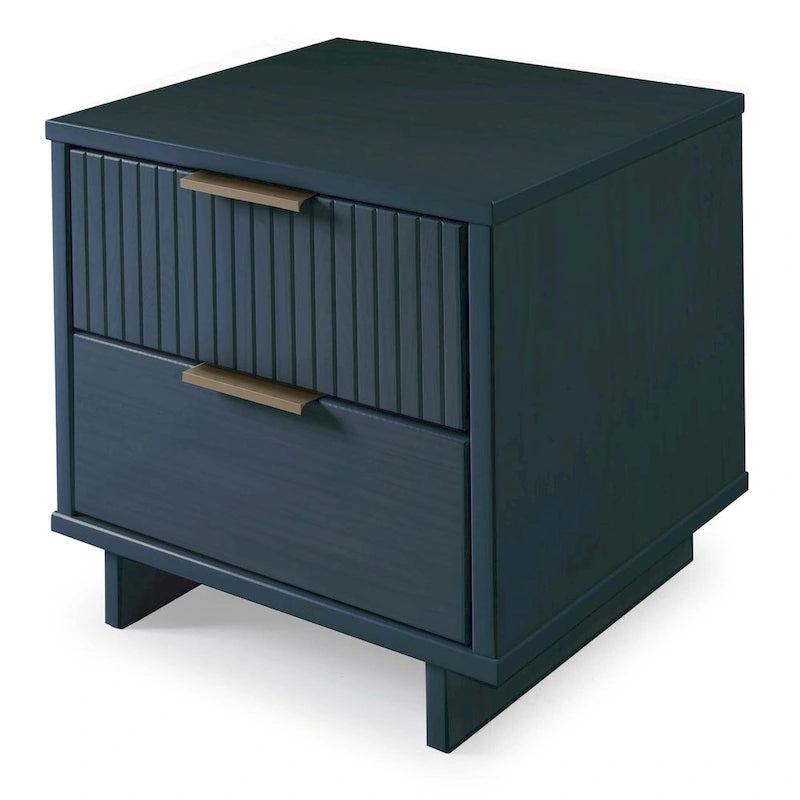 Manhattan Comfort Granville Mid Century Solid Wood 2 Drawer Nightstand Set of 2