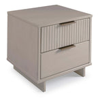 Manhattan Comfort Granville Mid Century Solid Wood 2 Drawer Nightstand Set of 2