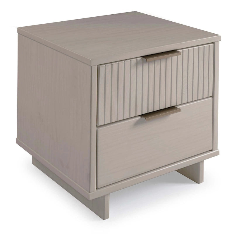 Manhattan Comfort Granville Mid Century Solid Wood 2 Drawer Nightstand Set of 2
